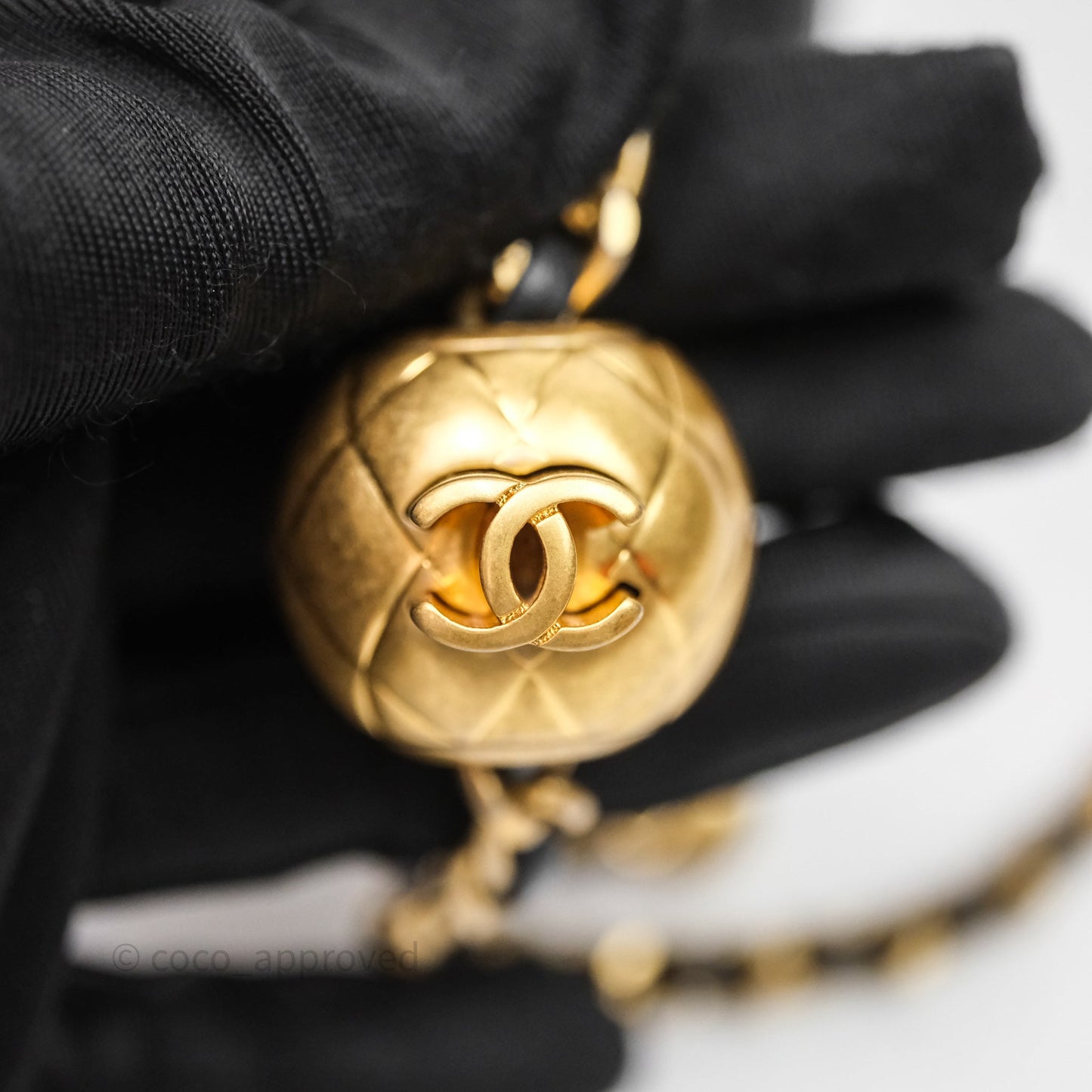 Chanel Pearl Crush Mini Square Quilted Black Lambskin Aged Gold Hardware
