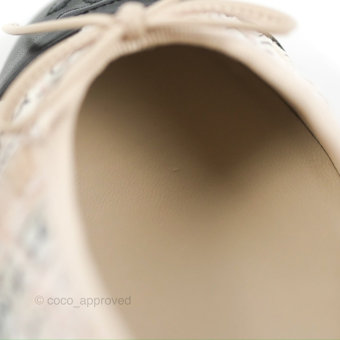 Chanel Ballerina Flats Light Pink/Black Fabric Size 36.5