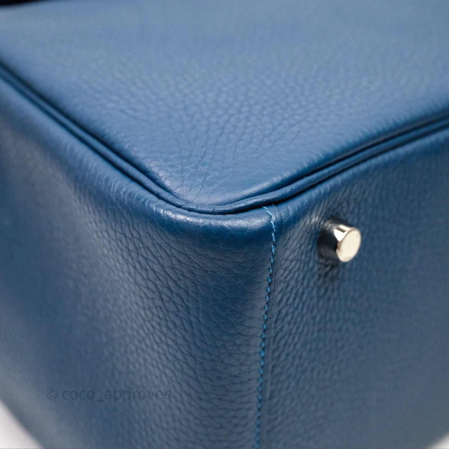 Hermès Lindy 30 Bleu Colvert 1P Clemence Palladium Hardware