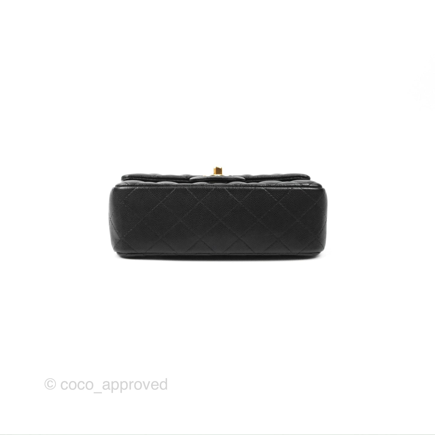Chanel Quilted Mini Rectangular Flap Black Caviar Gold Hardware