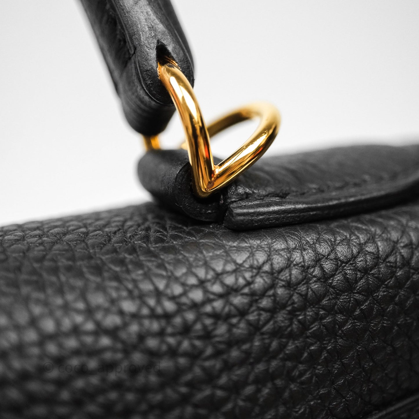 Hermès Retourne Kelly 28 Black Noir 89 Togo Gold Hardware