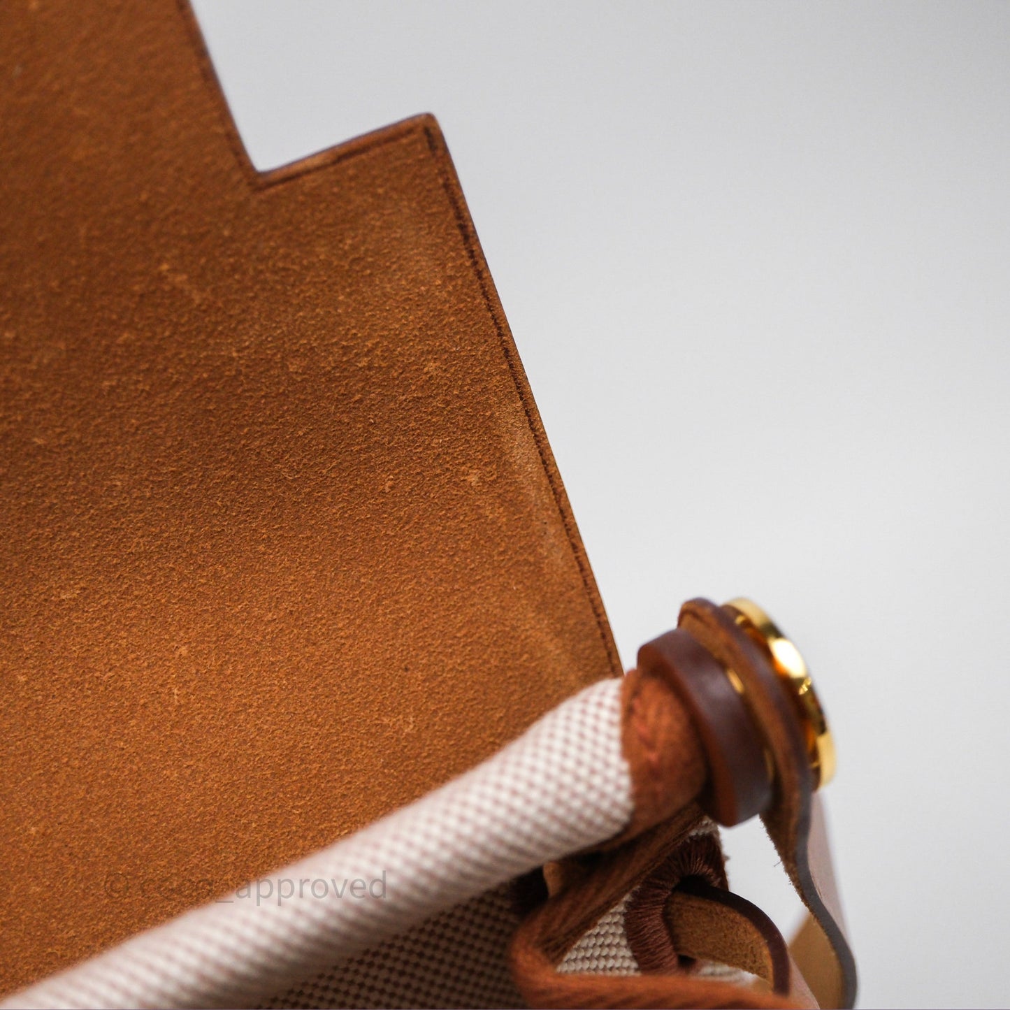 Hermes Mini Herbag 20 Ecru Beige/ Fauve 34 Gold Hardware