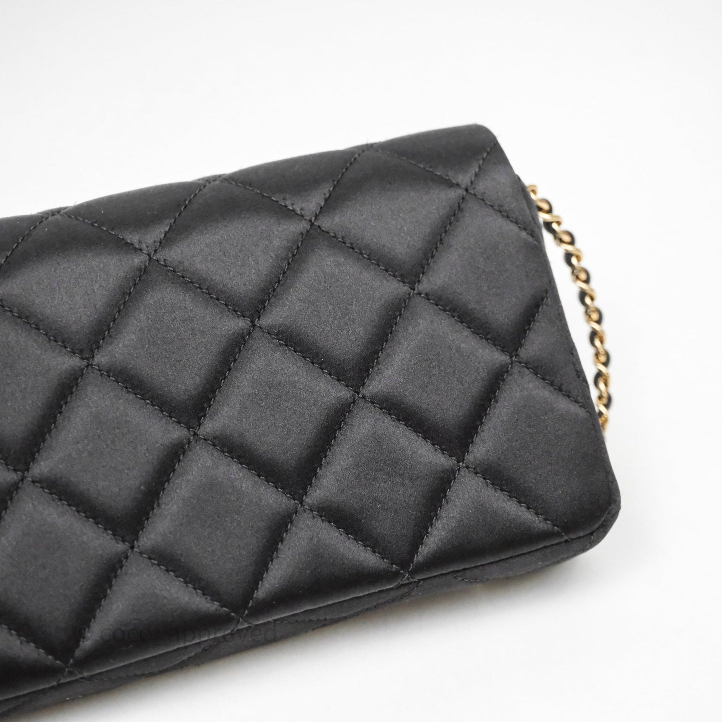 Chanel Pearl CC Clutch with Chain Black Velvet Gold Hardware