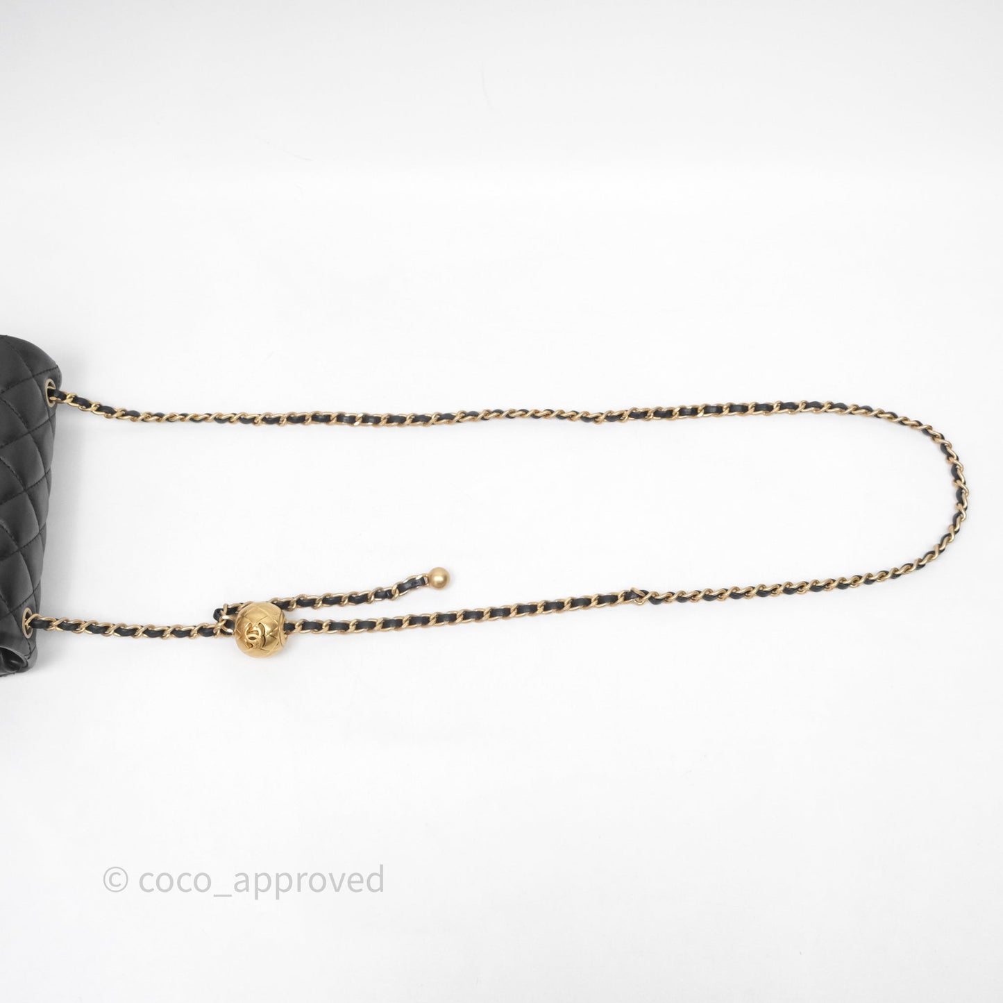 Chanel Pearl Crush Mini Square Quilted Black Lambskin Aged Gold Hardware