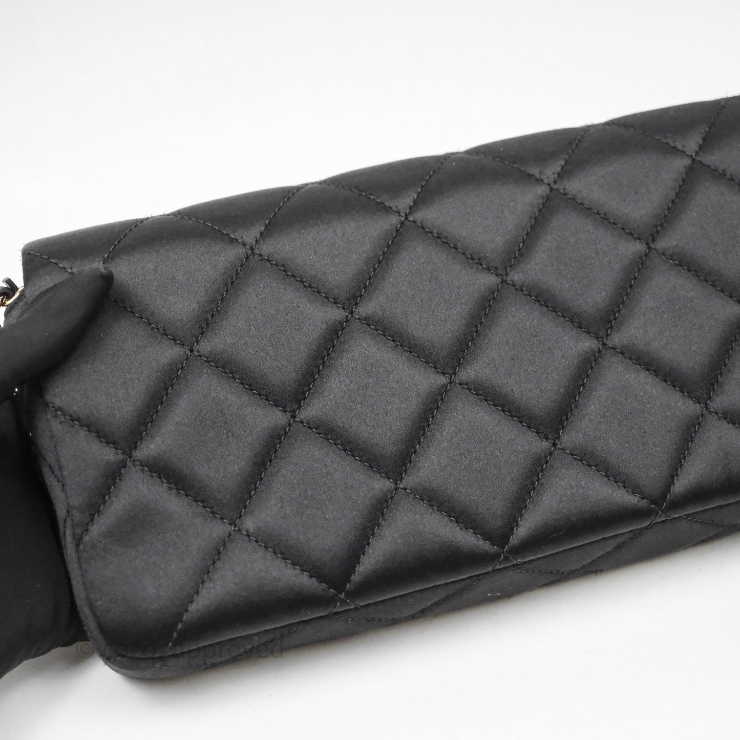Chanel Pearl CC Clutch with Chain Black Velvet Gold Hardware