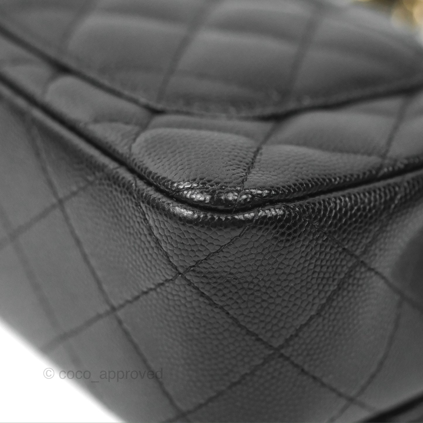 Chanel Quilted Mini Rectangular Flap Black Caviar Gold Hardware