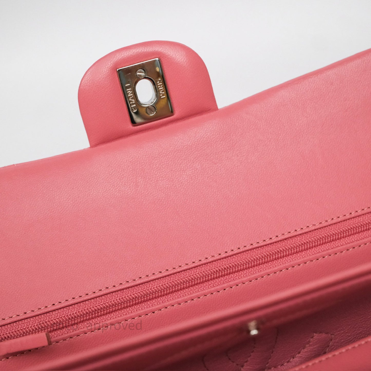 Chanel Classic M/L Medium Flap Quilted Pink Lambskin Silver Hardware