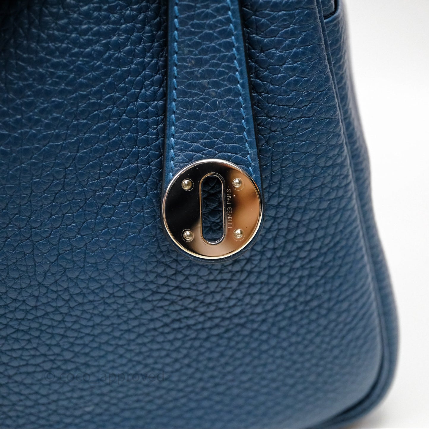 Hermès Lindy 30 Bleu Colvert 1P Clemence Palladium Hardware