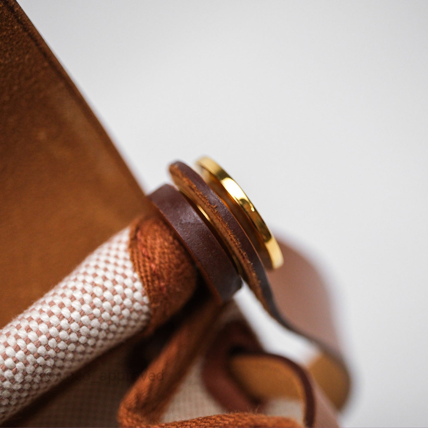 Hermes Mini Herbag 20 Ecru Beige/ Fauve 34 Gold Hardware