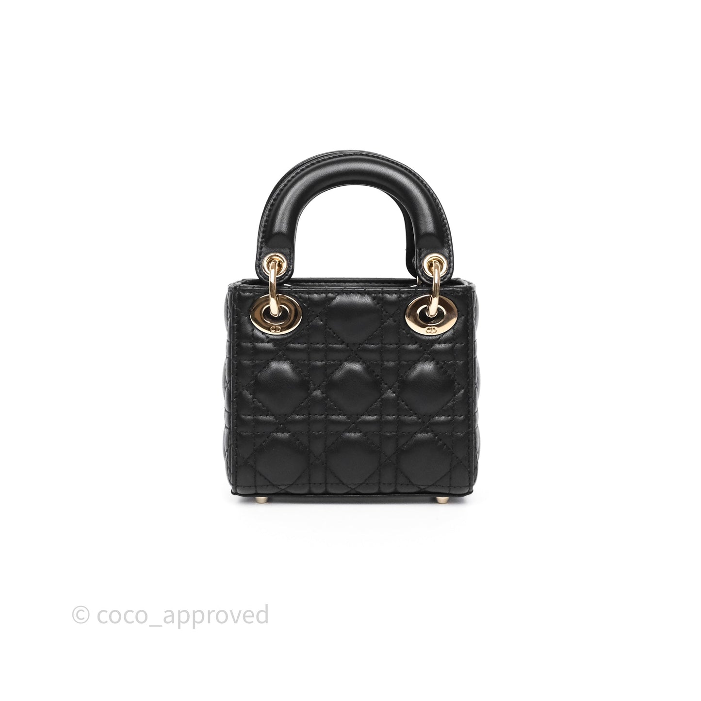 Christian Dior Micro Lady Dior Cannage Black Lambskin Gold Hardware