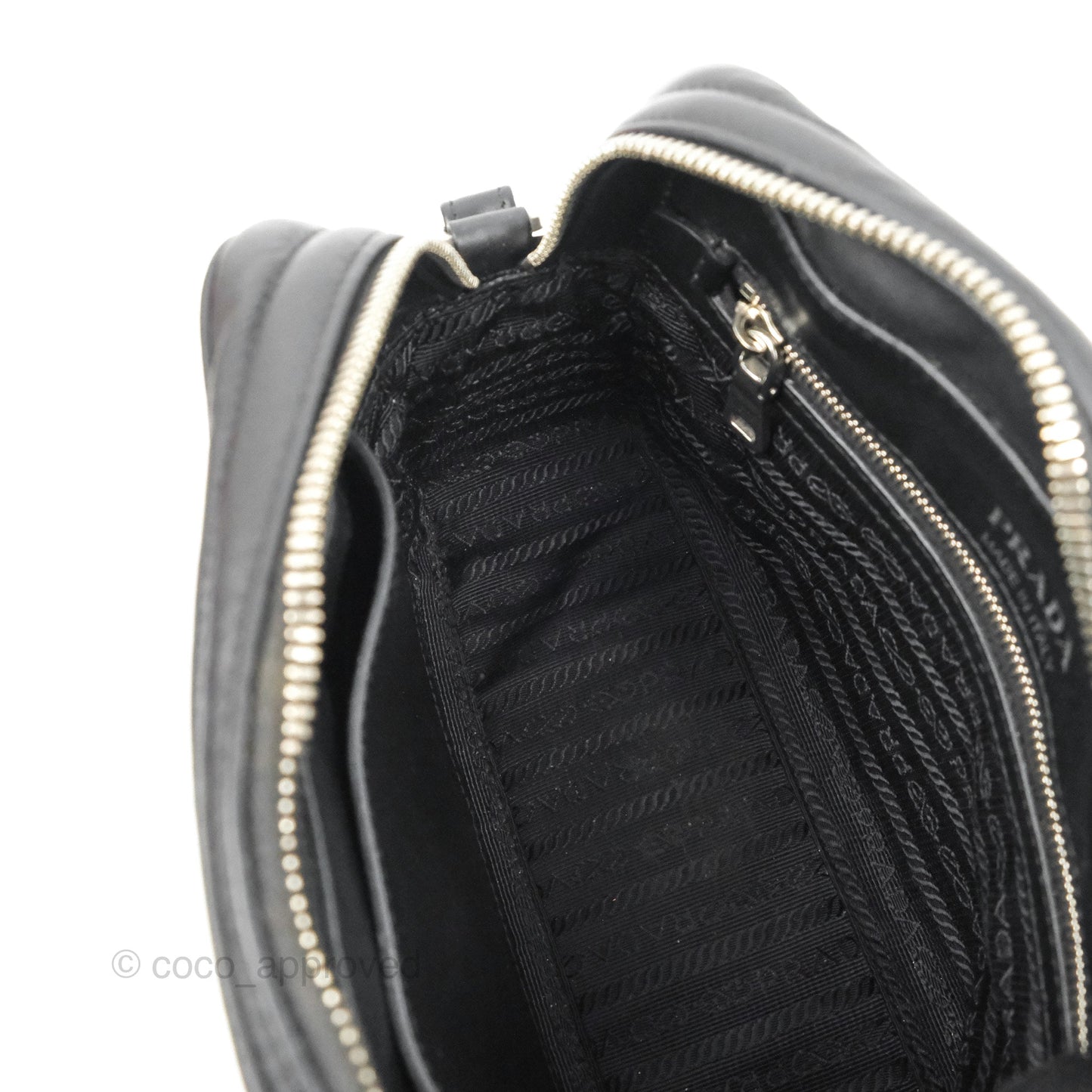 Prada Diagramme Shoulder Bag Black Calfskin