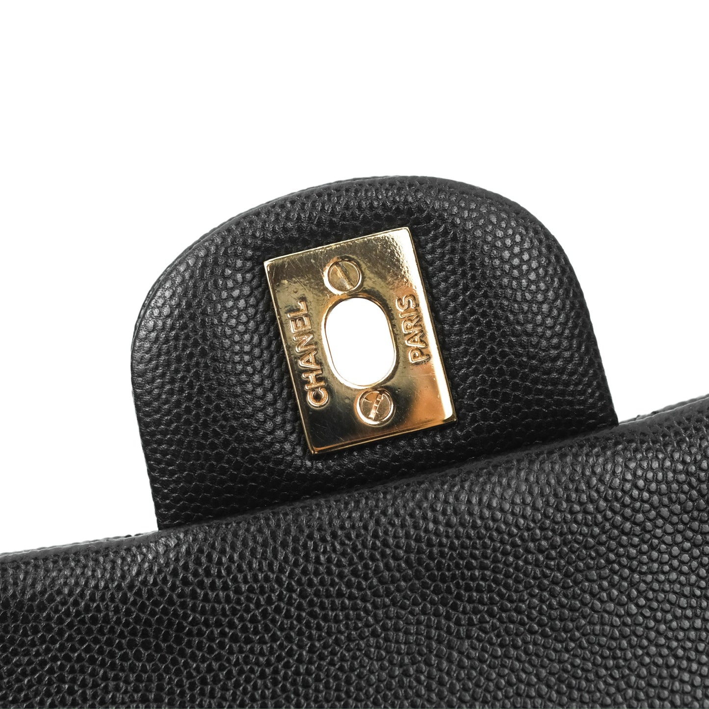 Chanel Quilted Mini Rectangular Flap Black Caviar Gold Hardware