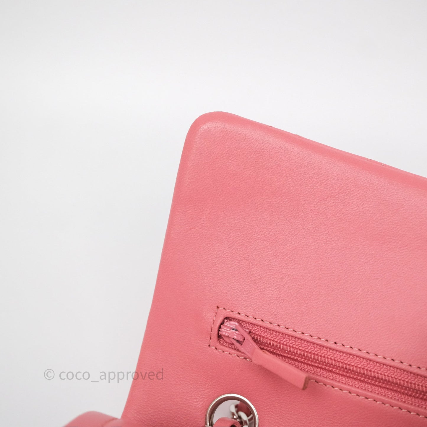 Chanel Classic M/L Medium Flap Quilted Pink Lambskin Silver Hardware