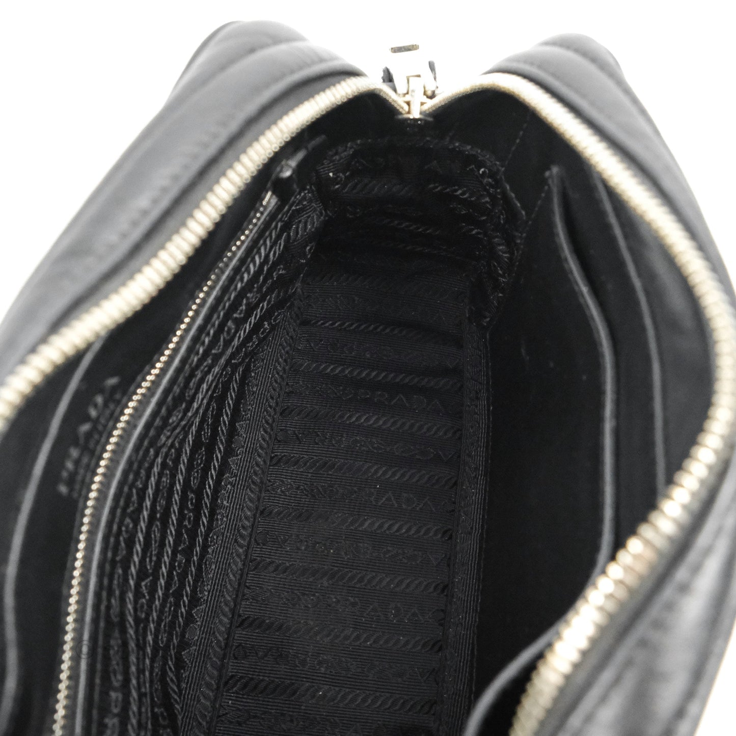 Prada Diagramme Shoulder Bag Black Calfskin