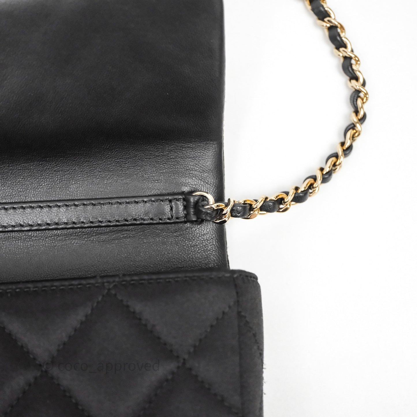 Chanel Pearl CC Clutch with Chain Black Velvet Gold Hardware