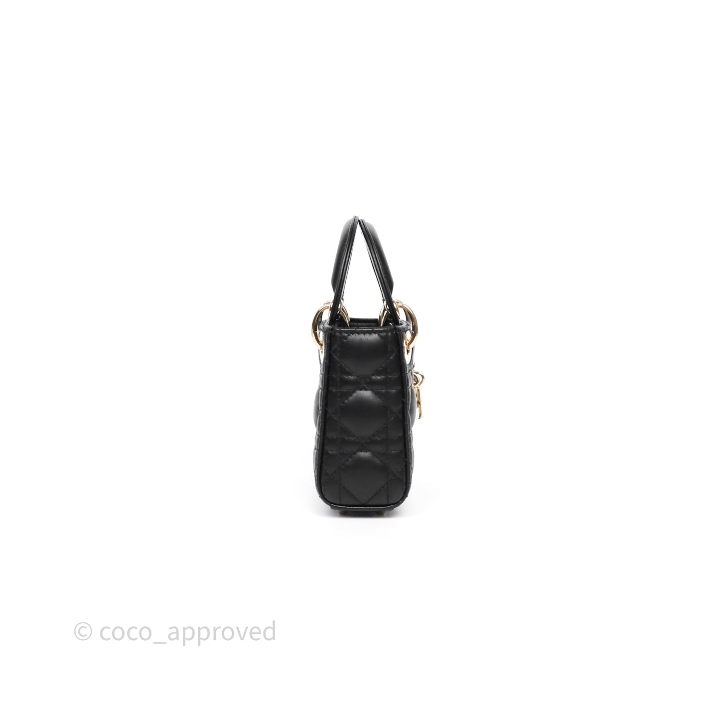 Christian Dior Micro Lady Dior Cannage Black Lambskin Gold Hardware