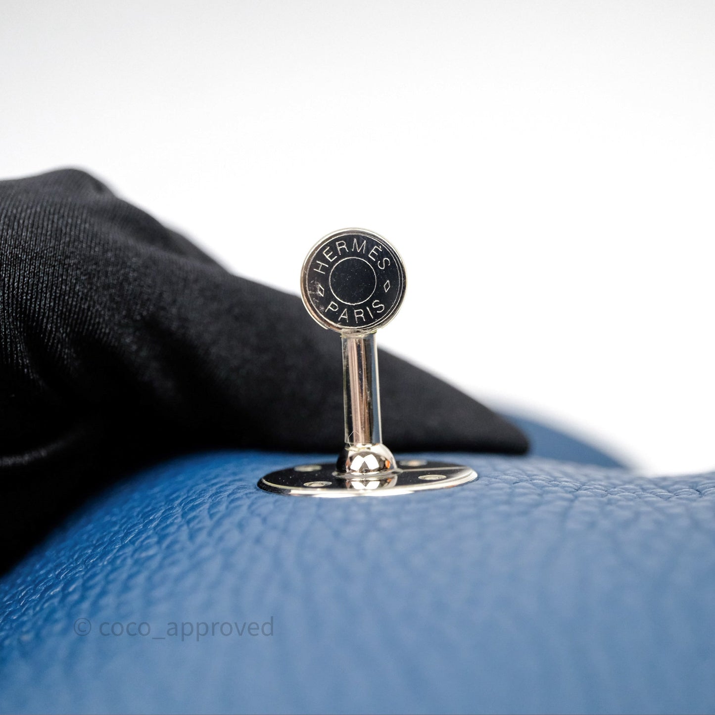 Hermès Lindy 30 Bleu Colvert 1P Clemence Palladium Hardware