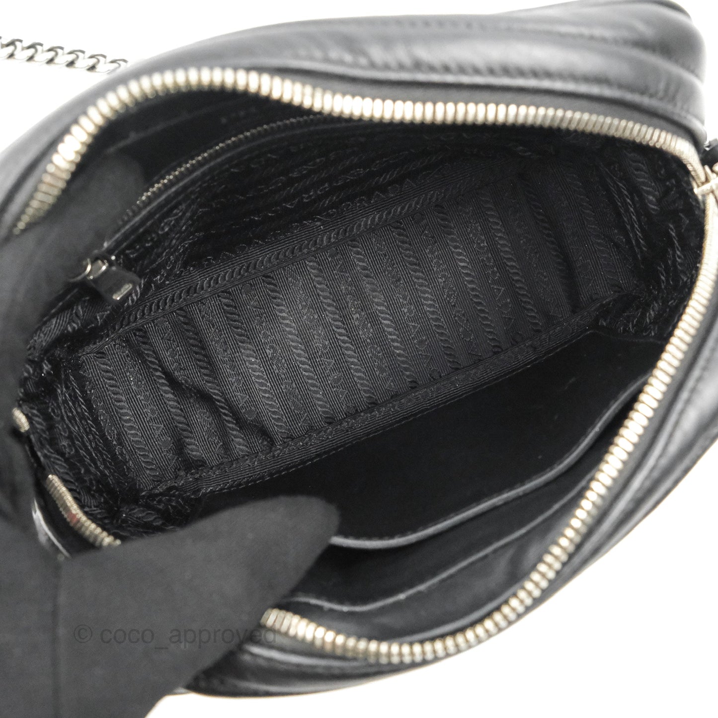 Prada Diagramme Shoulder Bag Black Calfskin