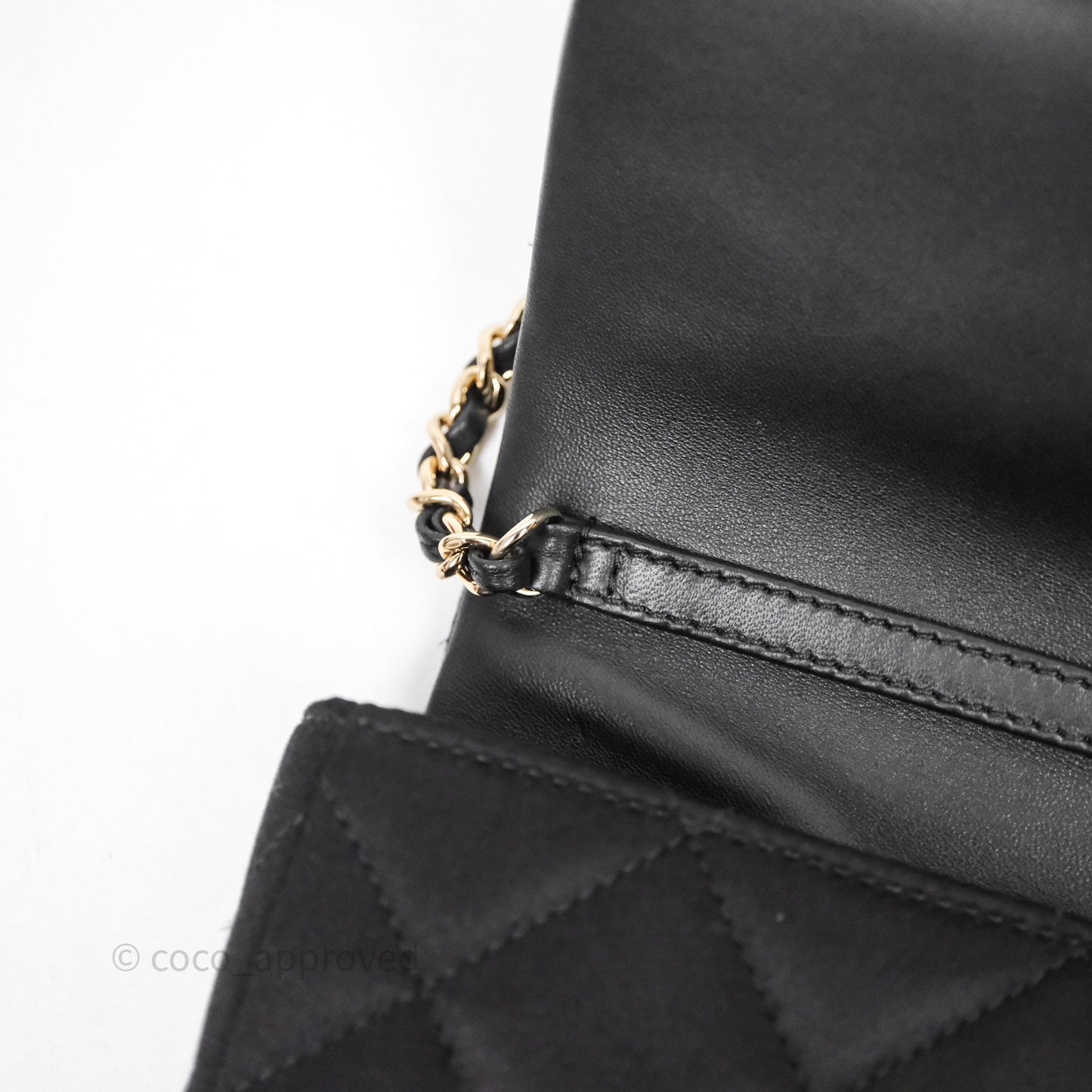 Chanel Pearl CC Clutch with Chain Black Velvet Gold Hardware