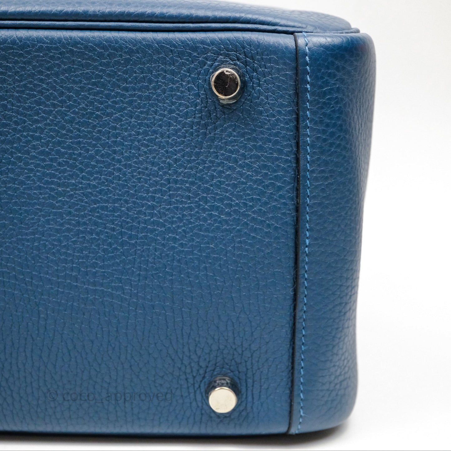 Hermès Lindy 30 Bleu Colvert 1P Clemence Palladium Hardware