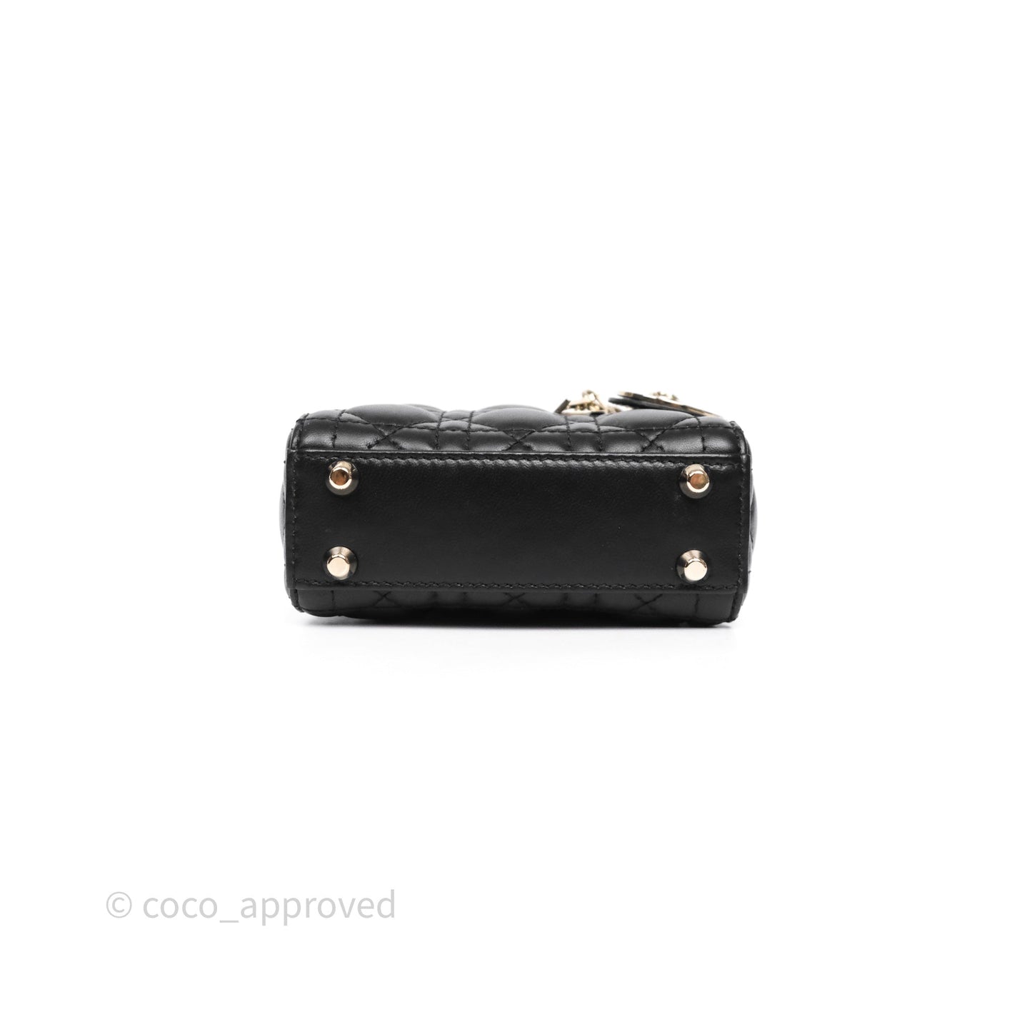 Christian Dior Micro Lady Dior Cannage Black Lambskin Gold Hardware
