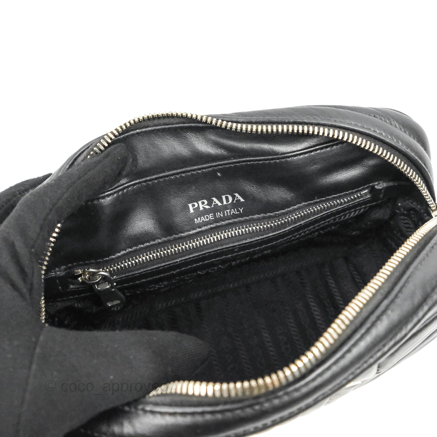 Prada Diagramme Shoulder Bag Black Calfskin