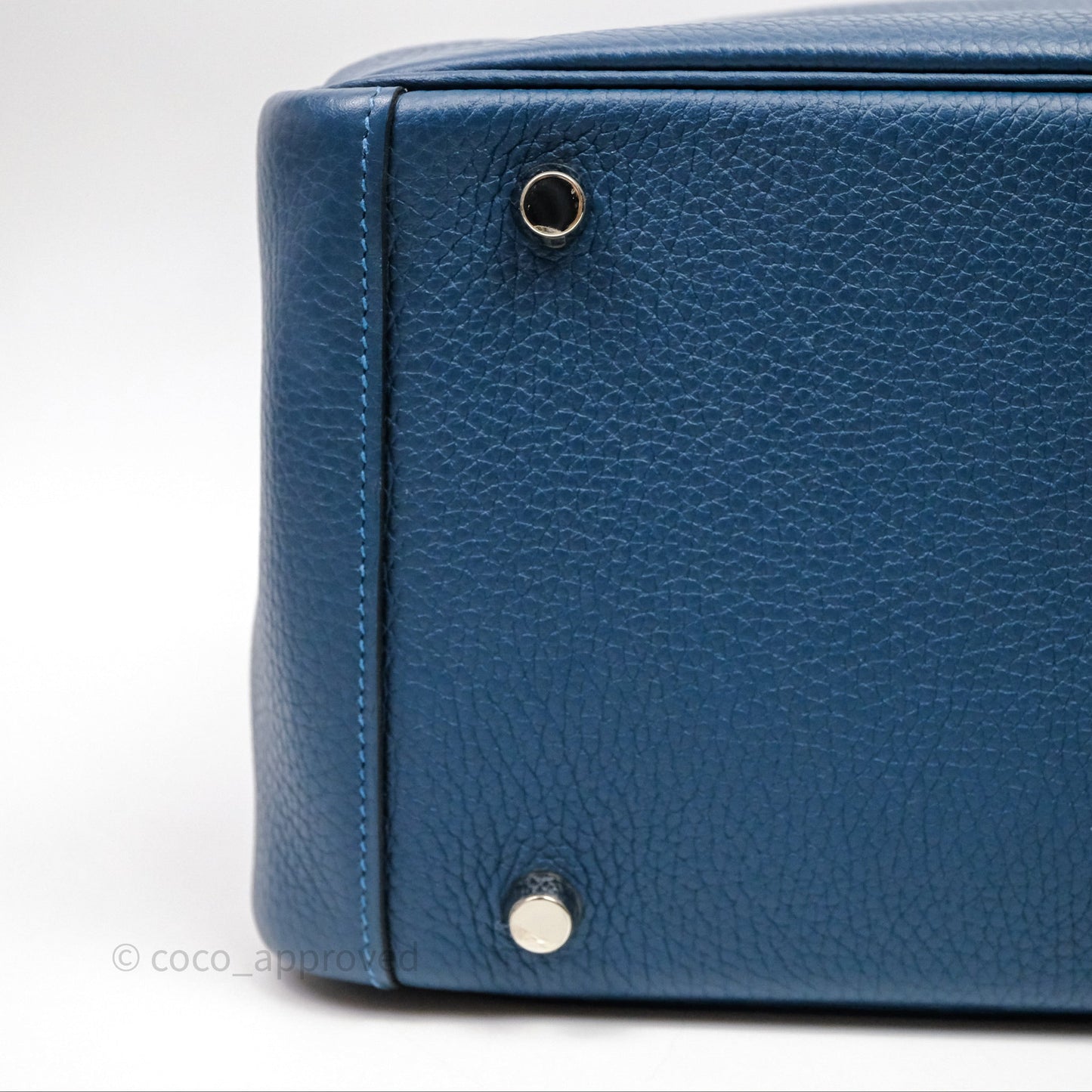 Hermès Lindy 30 Bleu Colvert 1P Clemence Palladium Hardware