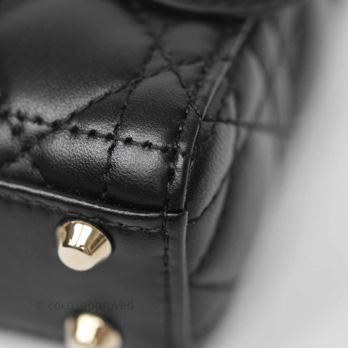 Christian Dior Micro Lady Dior Cannage Black Lambskin Gold Hardware