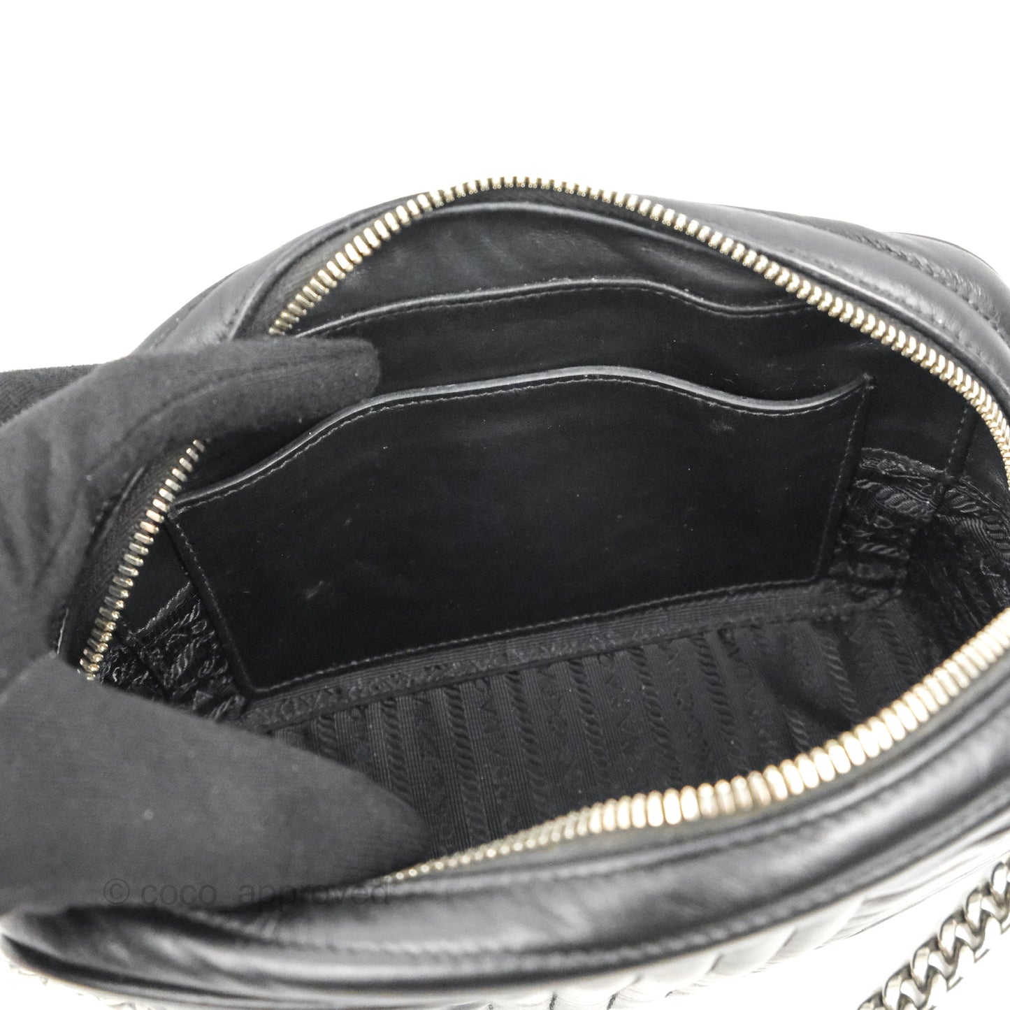 Prada Diagramme Shoulder Bag Black Calfskin