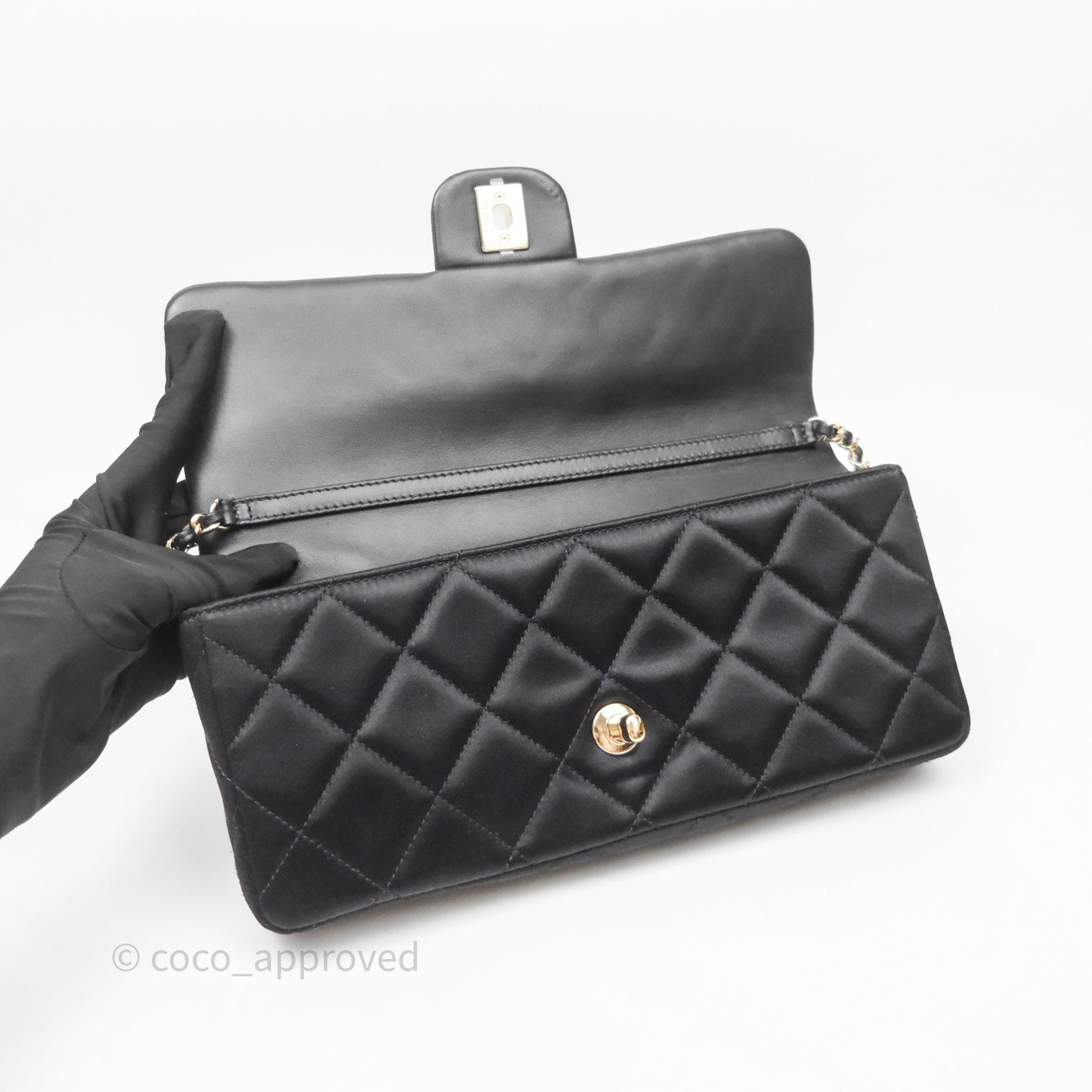 Chanel Pearl CC Clutch with Chain Black Velvet Gold Hardware