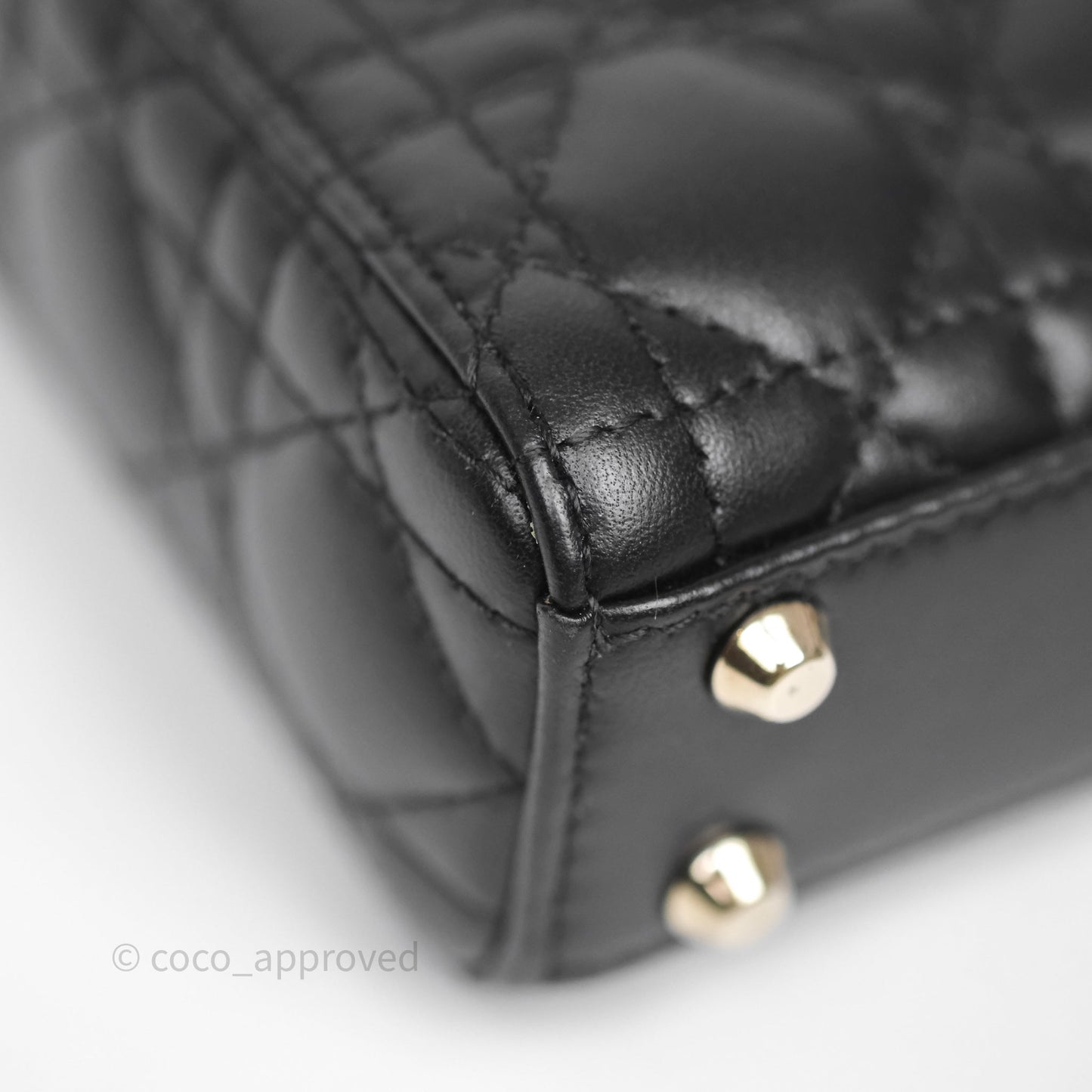 Christian Dior Micro Lady Dior Cannage Black Lambskin Gold Hardware
