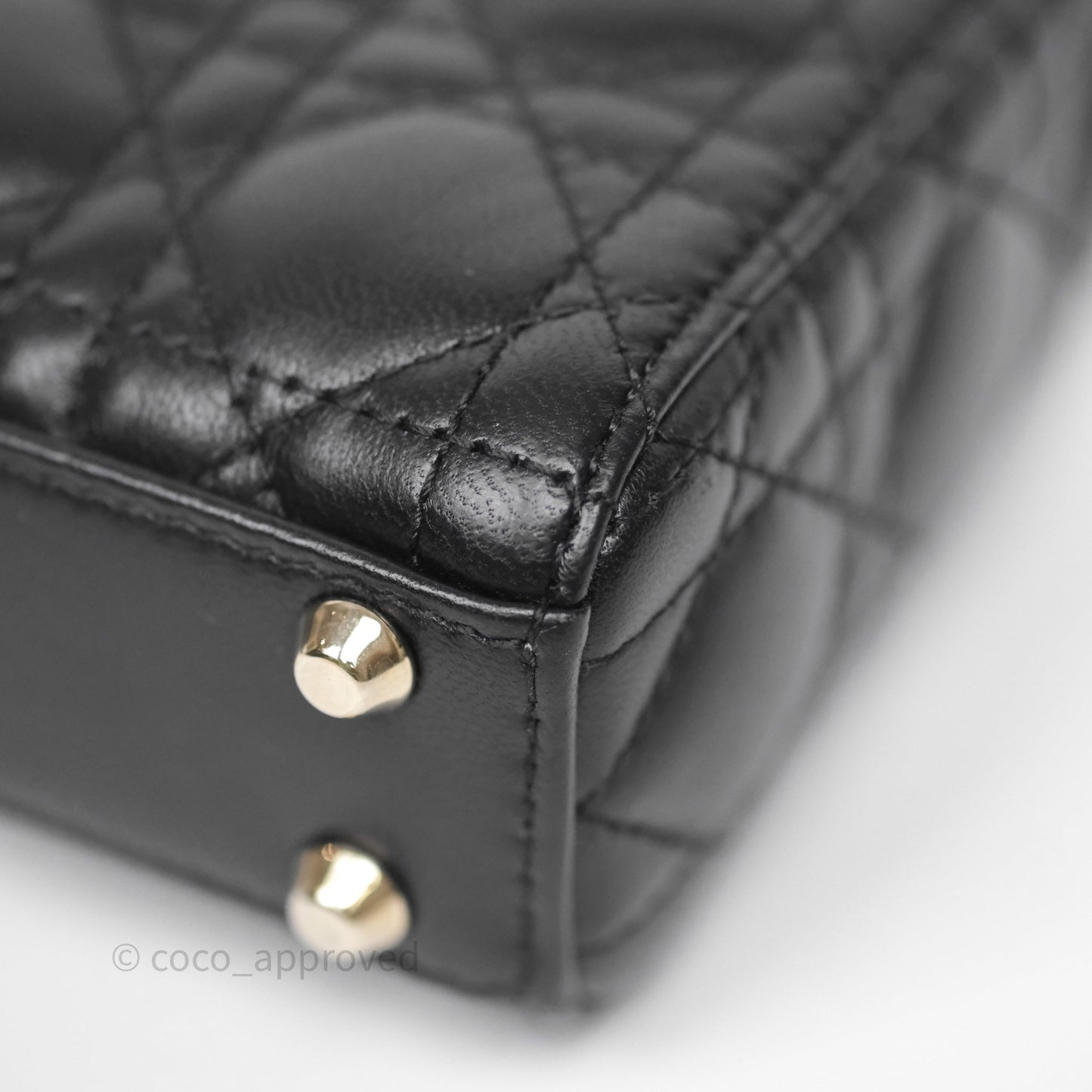 Christian Dior Micro Lady Dior Cannage Black Lambskin Gold Hardware