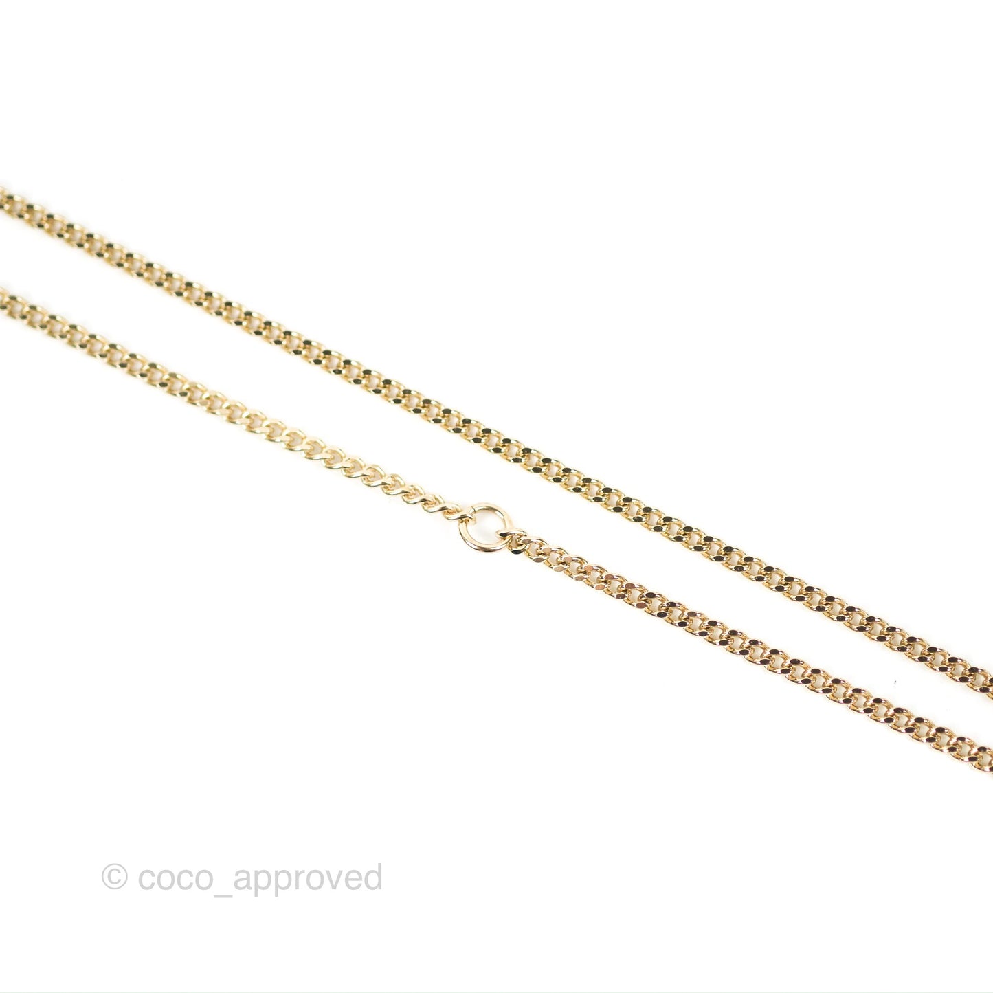 Chanel CC Crystal Flower Drop Necklace Gold Tone 18C