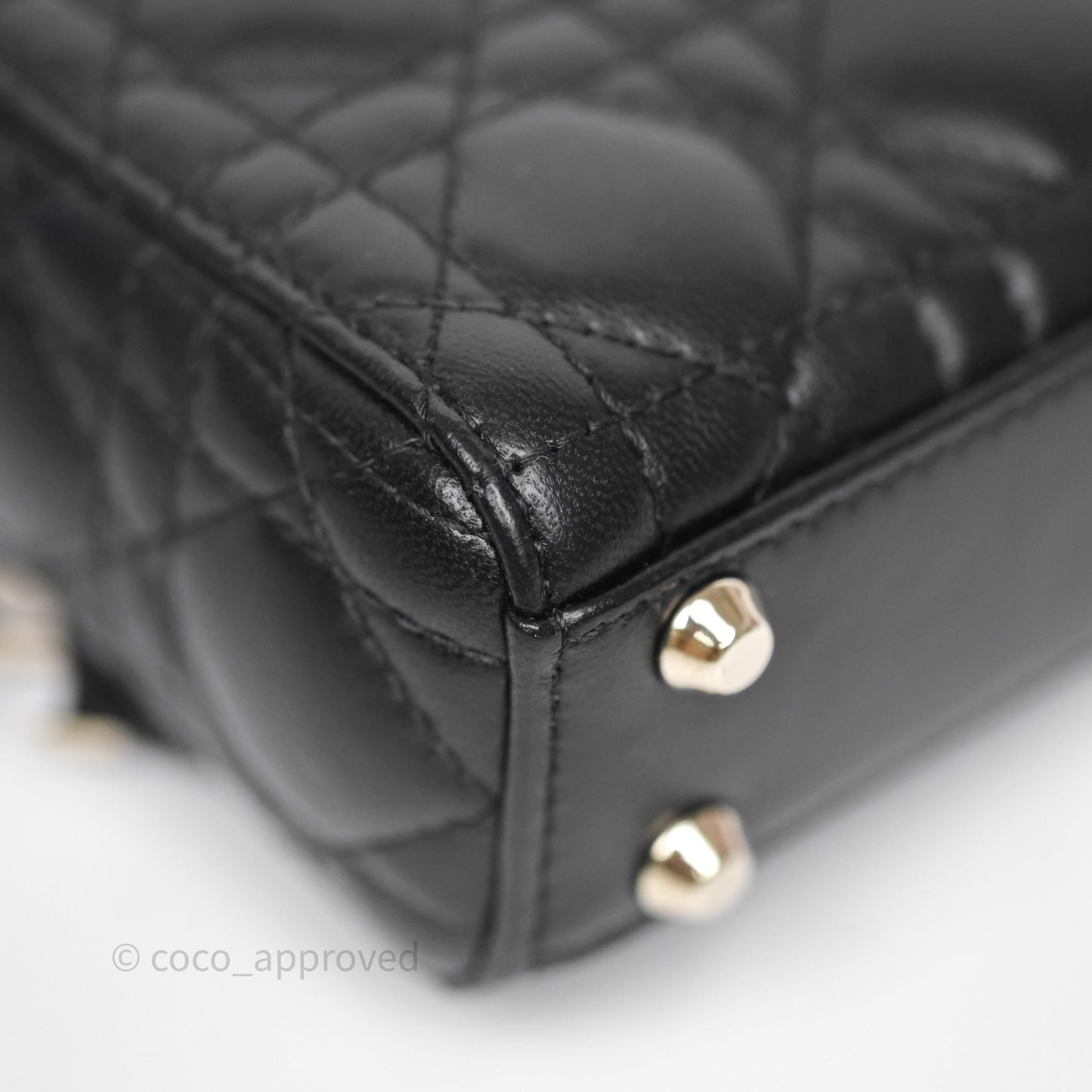 Christian Dior Micro Lady Dior Cannage Black Lambskin Gold Hardware