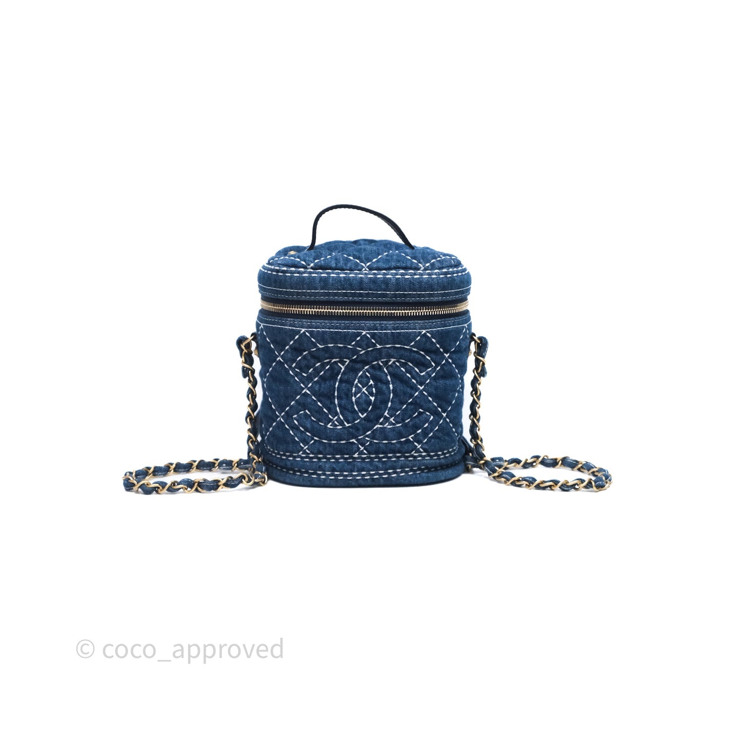 Chanel Quilted Trip Vanity Denim Aged Gold Hardware 20C