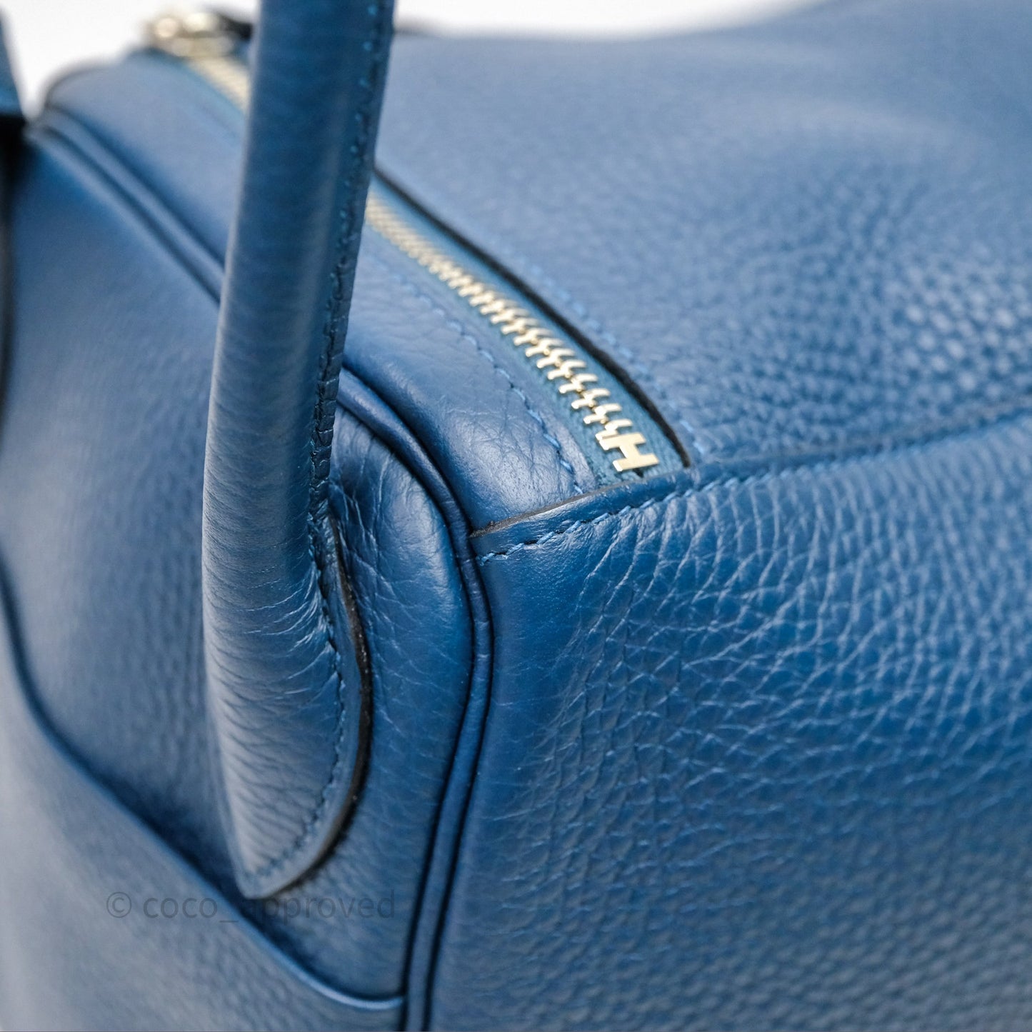 Hermès Lindy 30 Bleu Colvert 1P Clemence Palladium Hardware