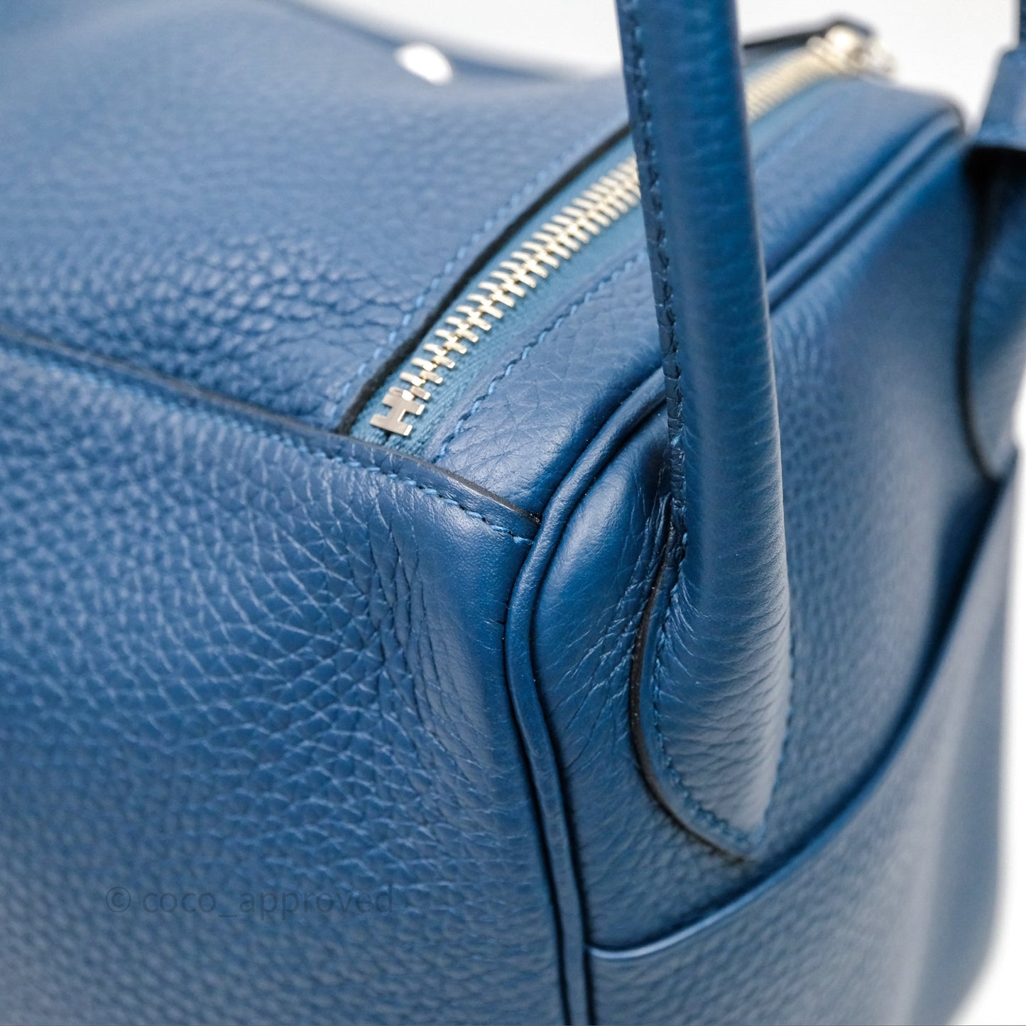 Hermès Lindy 30 Bleu Colvert 1P Clemence Palladium Hardware