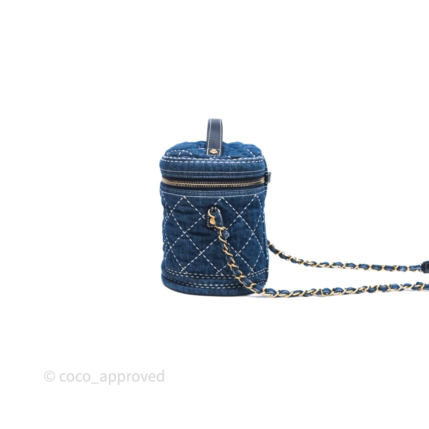 Chanel Quilted Trip Vanity Denim Aged Gold Hardware 20C