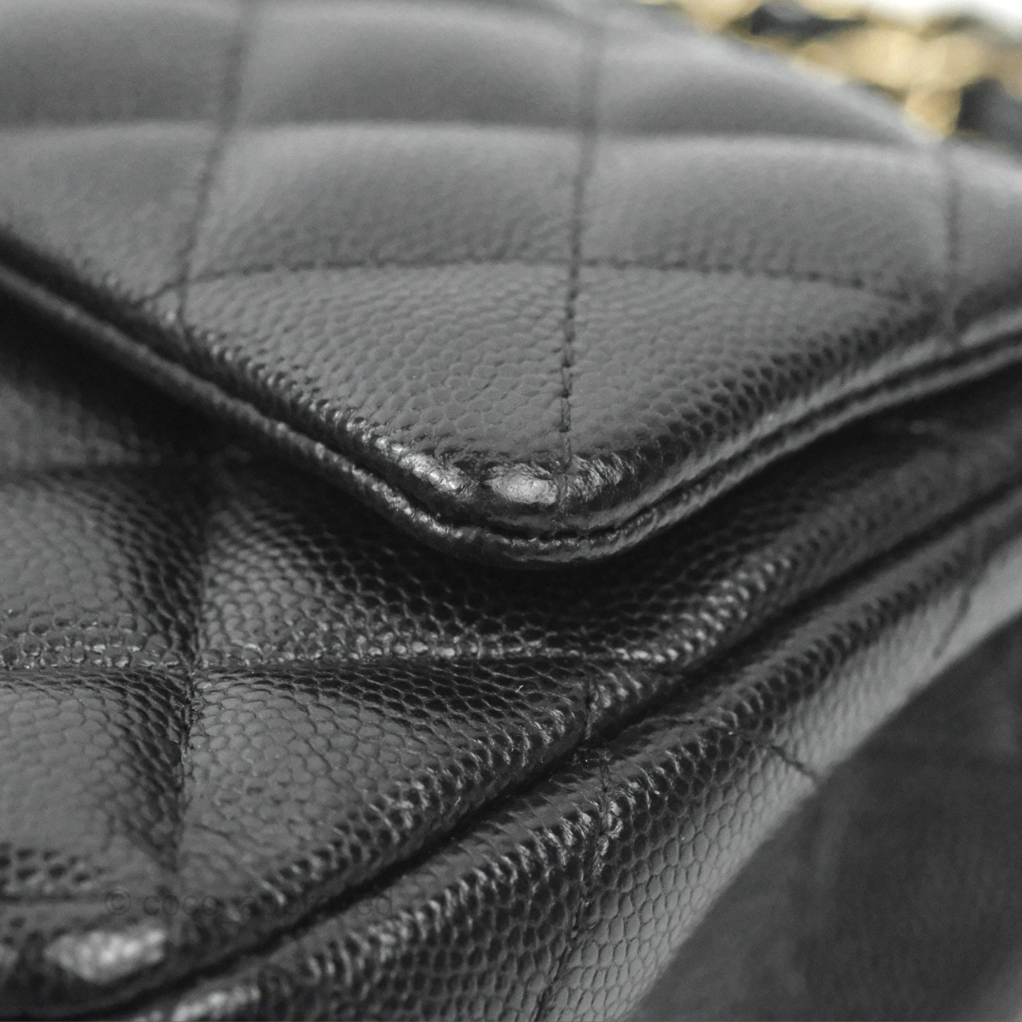 Chanel Quilted Mini Rectangular Flap Black Caviar Gold Hardware