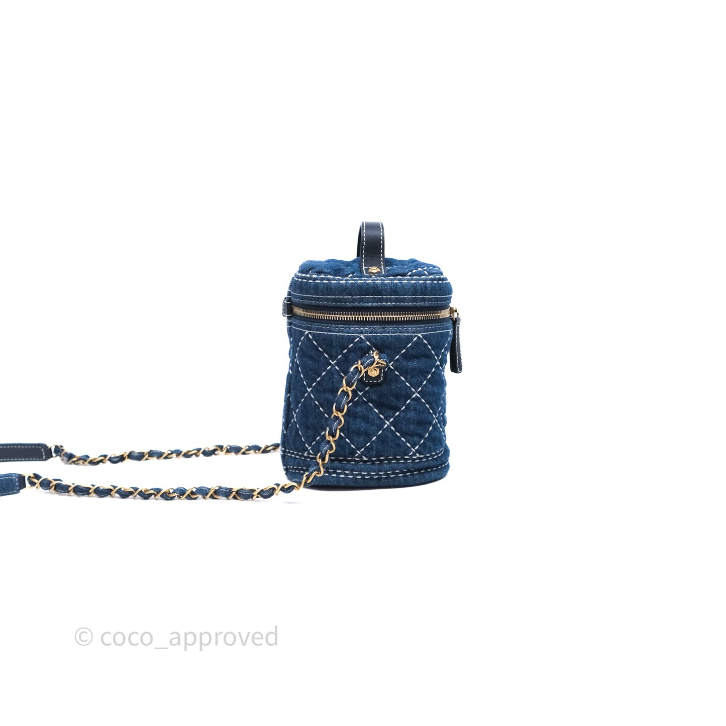 Chanel Quilted Trip Vanity Denim Aged Gold Hardware 20C