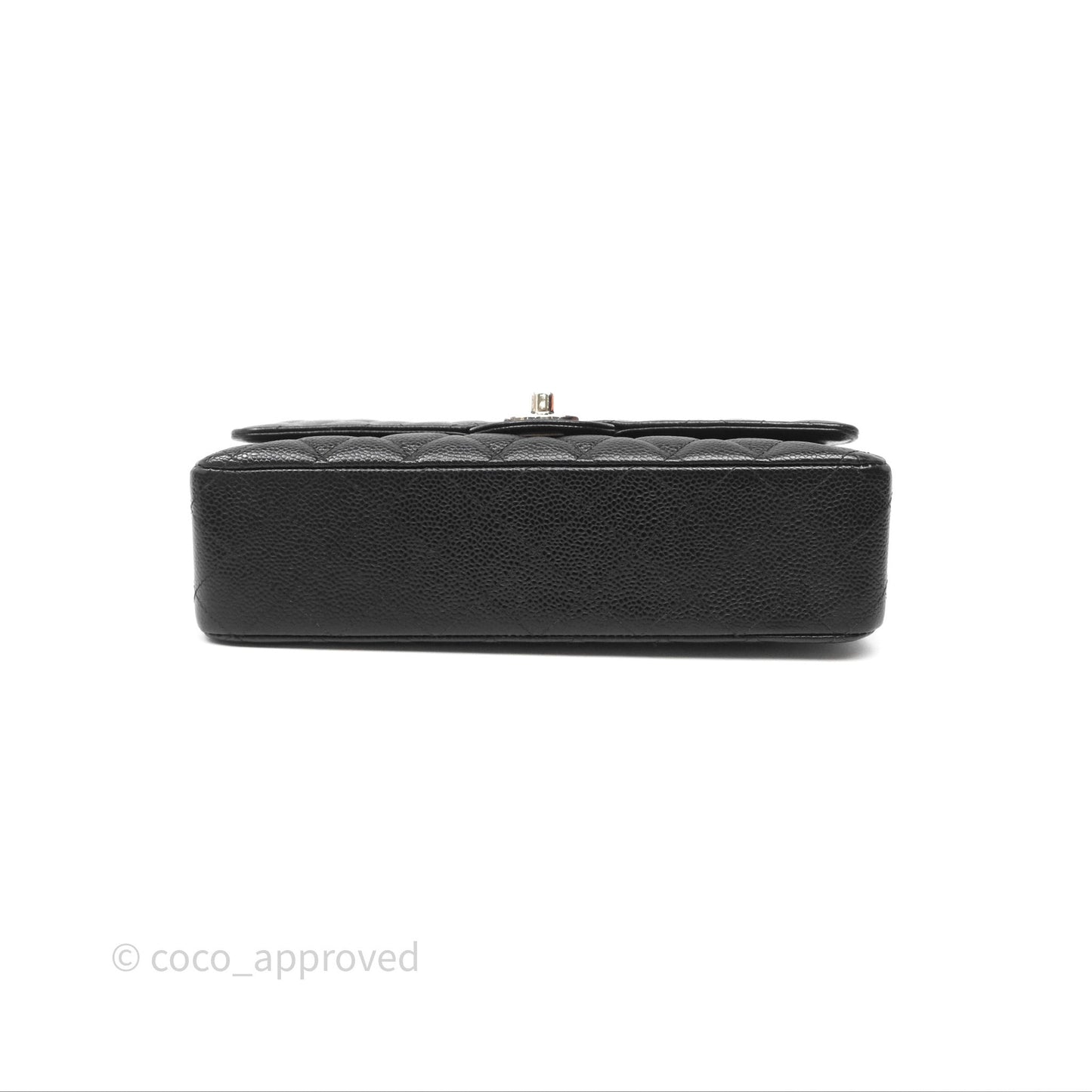 Chanel Classic M/L Medium Flap Quilted Black Caviar Silver Hardware