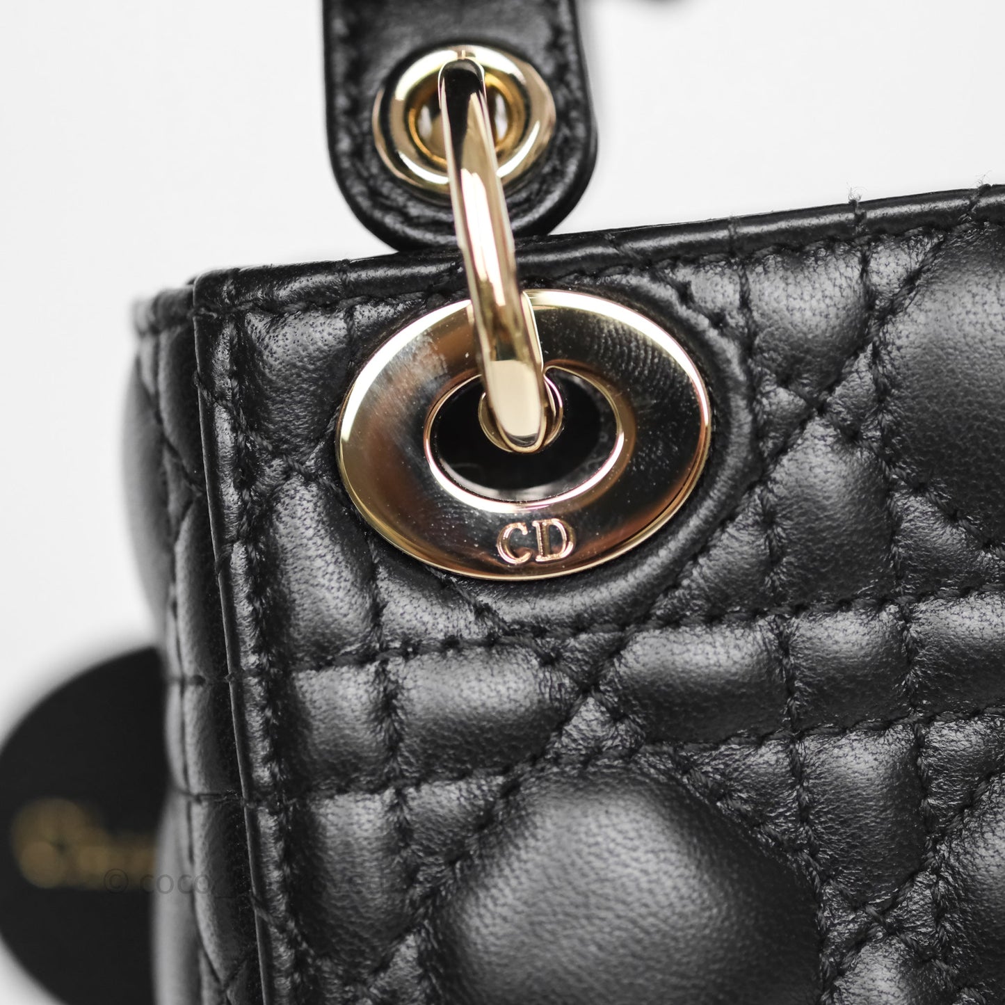 Christian Dior Micro Lady Dior Cannage Black Lambskin Gold Hardware