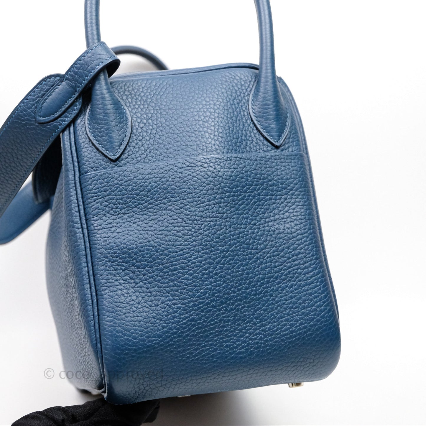 Hermès Lindy 30 Bleu Colvert 1P Clemence Palladium Hardware