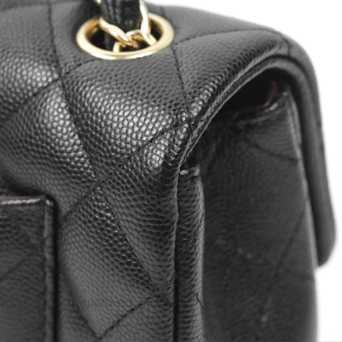 Chanel Quilted Mini Rectangular Flap Black Caviar Gold Hardware