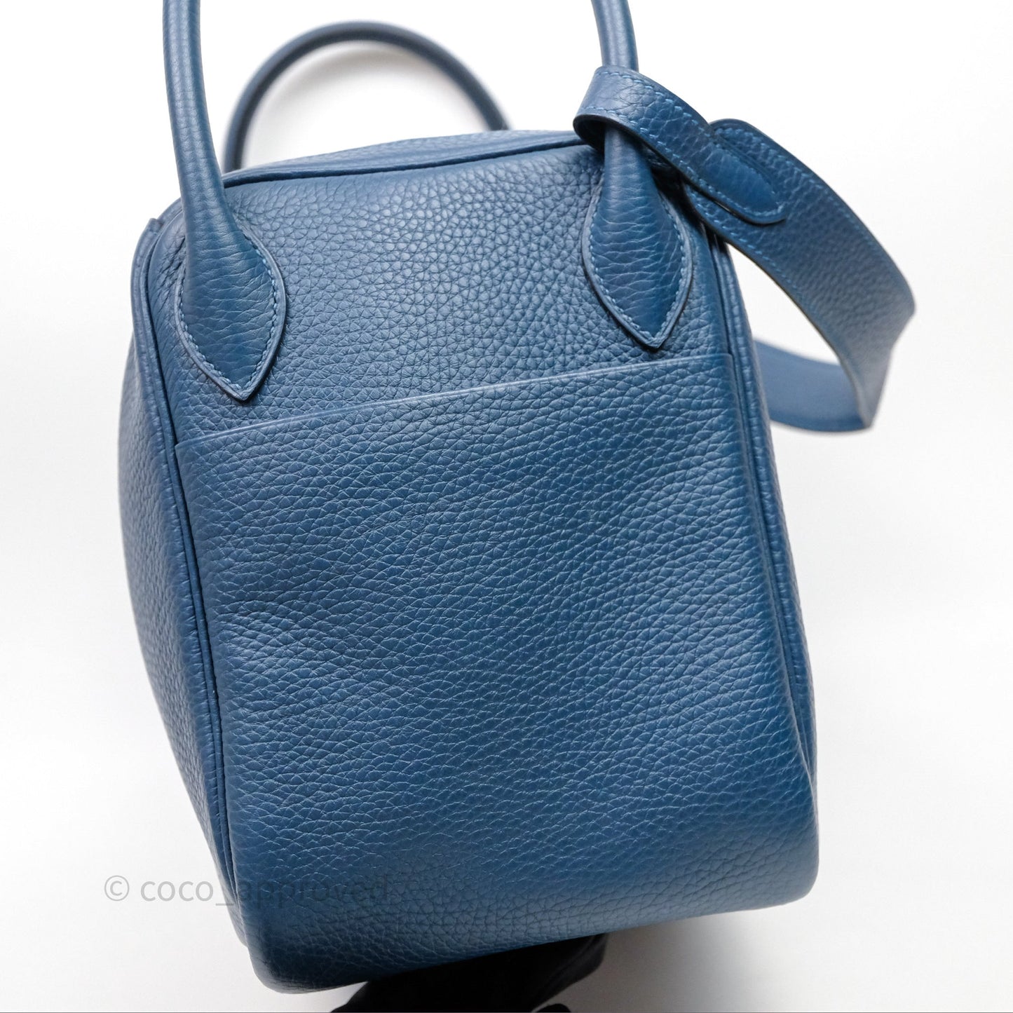 Hermès Lindy 30 Bleu Colvert 1P Clemence Palladium Hardware