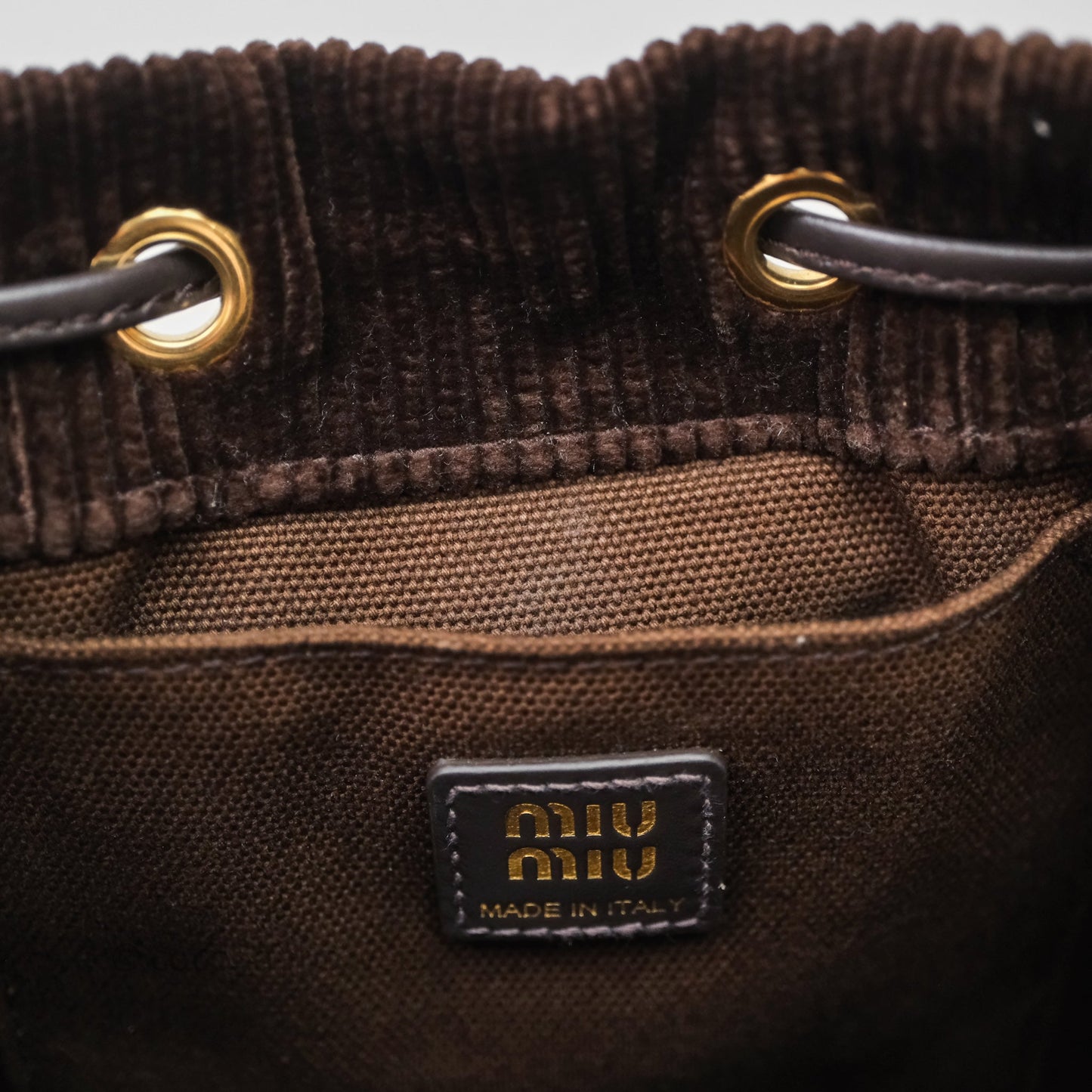 Miu Miu Corduroy Backpack Ebony