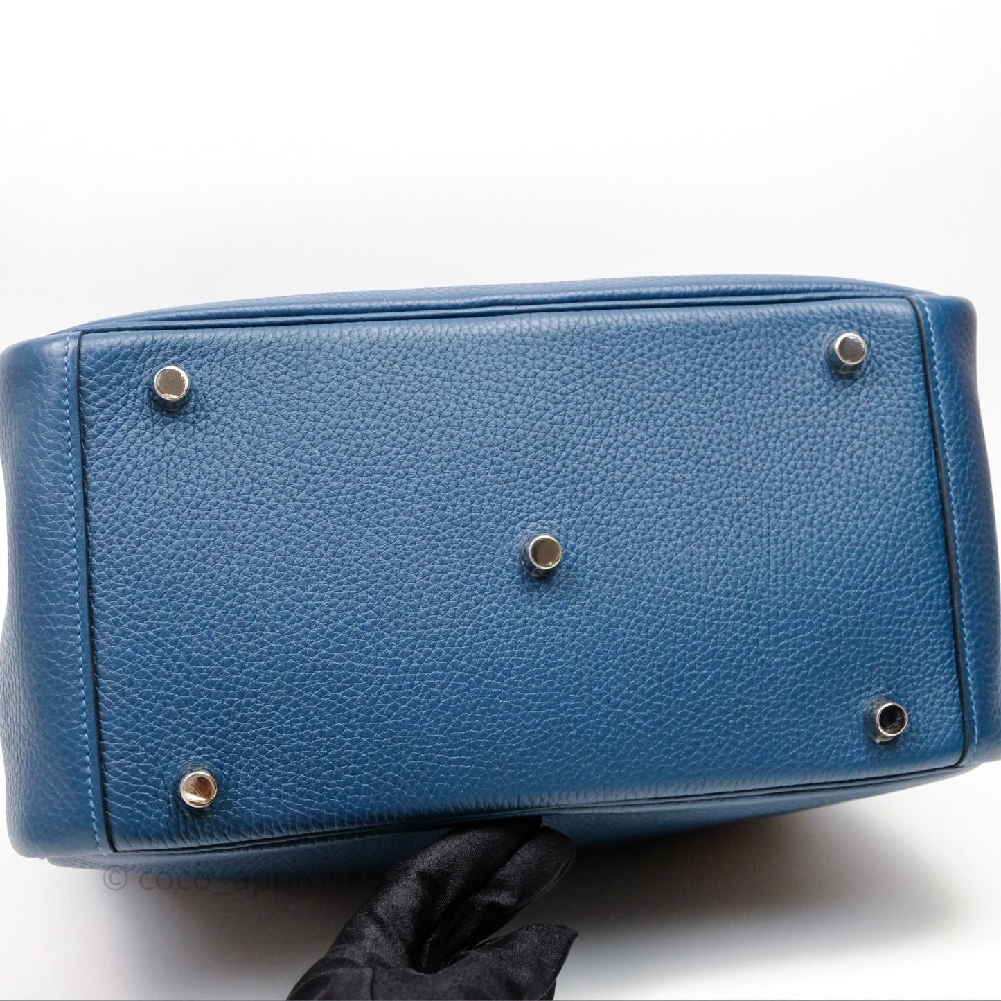 Hermès Lindy 30 Bleu Colvert 1P Clemence Palladium Hardware