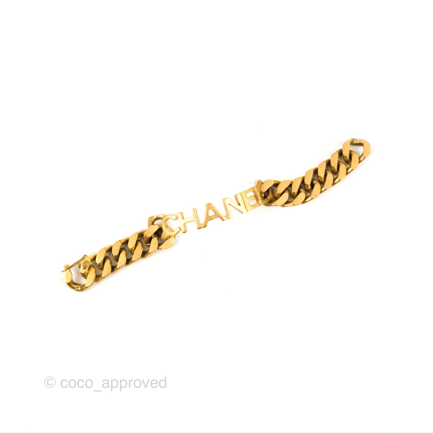 Chanel Chain Bracelet Aged Gold Tone 1C