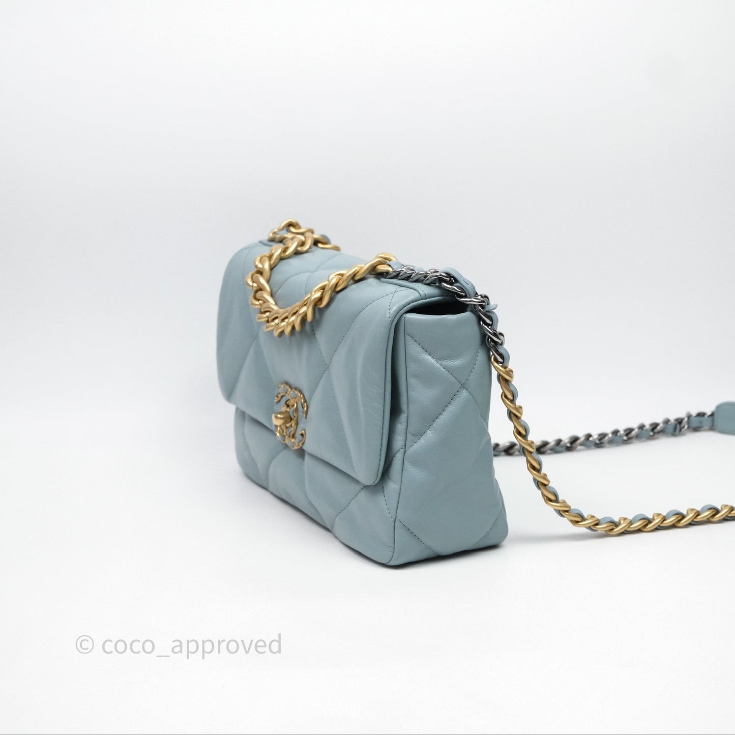 Chanel 19 Small Blue Mixed Hardware