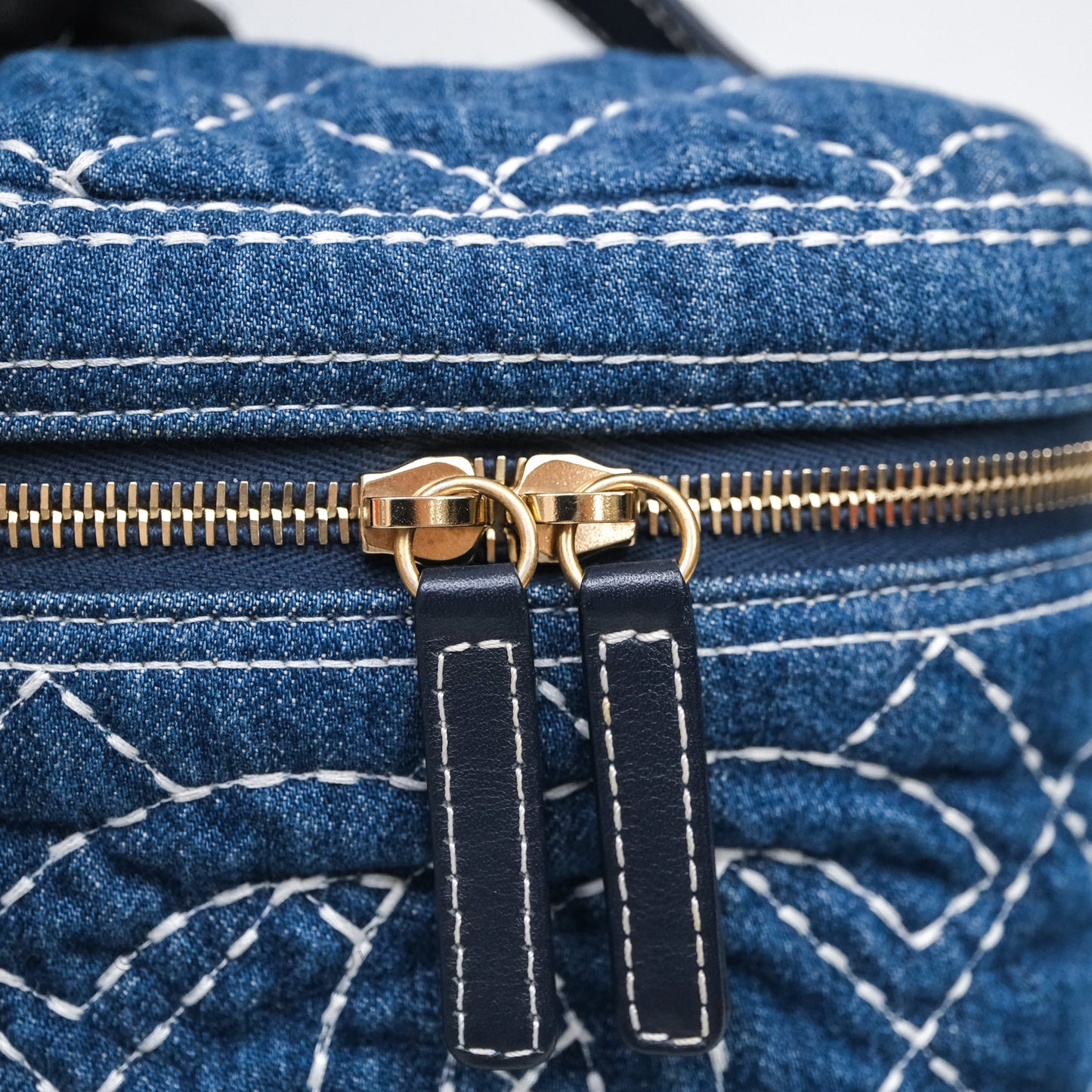 Chanel Quilted Trip Vanity Denim Aged Gold Hardware 20C